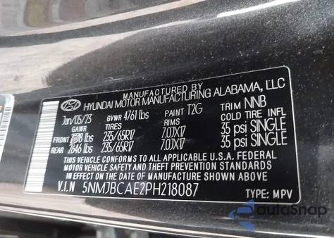 2023 Hyundai Tucson Sel from USA, damaged, VIN 5NMJBCAE2PH218087